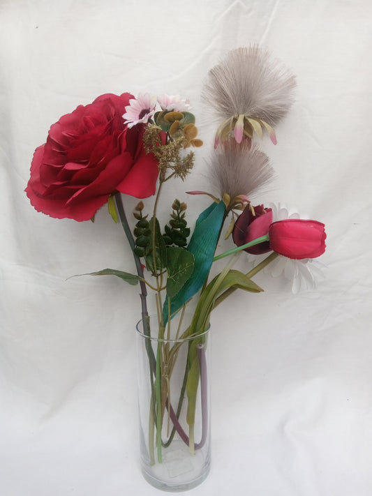 Artificial Flowers and Flower Holders set of 2