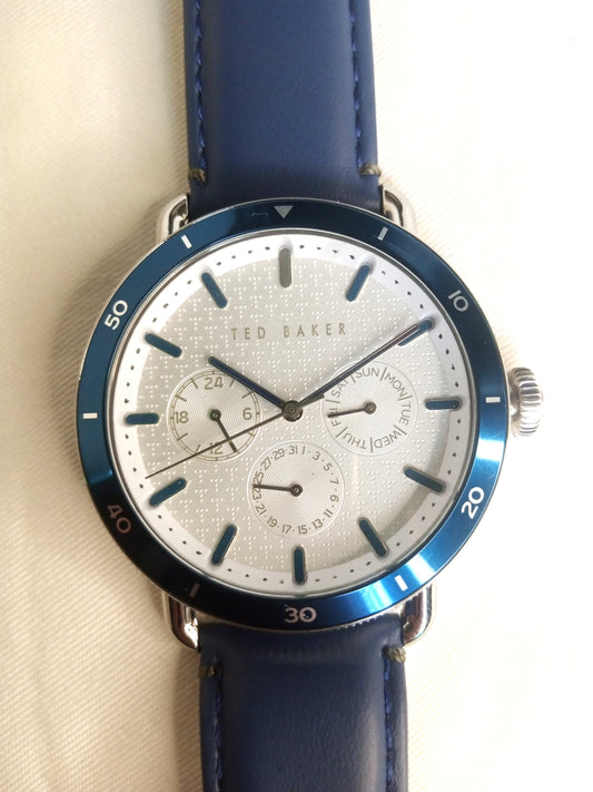 Ted Baker Quartz Blue Leather Strap Watch (Without Box)