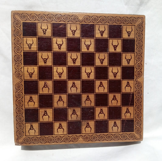 Vintage Wooden Chess (9" X 9")