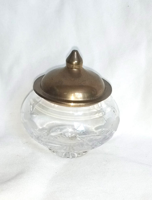 Crystal Mini Jar With Brass Lid
