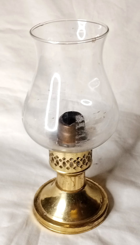 Vintage Mason Constant Flame Candle Lamp With Glass Shade