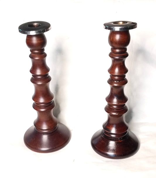 Vintage Wooden Candle Stands